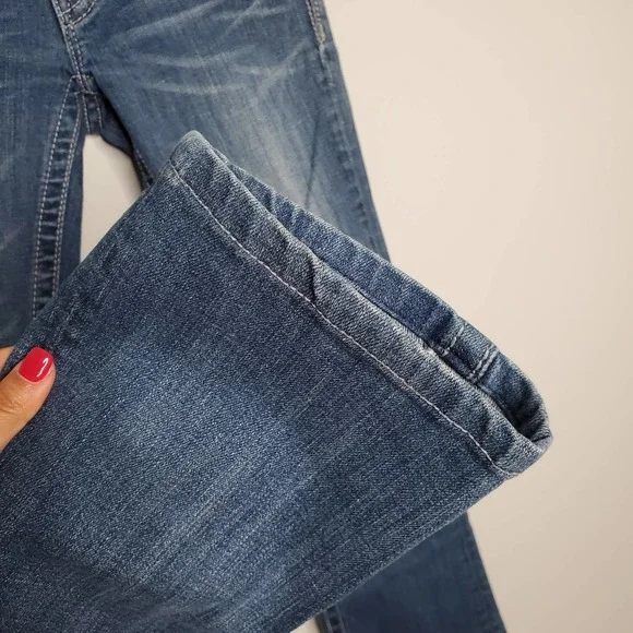 MISS ME • Y2K Crystal Wings Bootcut Jeans Sz 27 - Picture 8 of 9